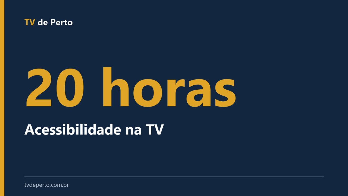 Capa tipográfica com o texto 20 horas e a legenda acessibilidade na TV