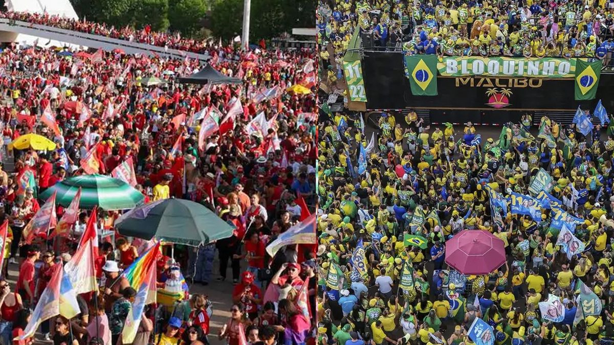 Apoiadores separados por 2 km no centro de Brasília na véspera do segundo turno