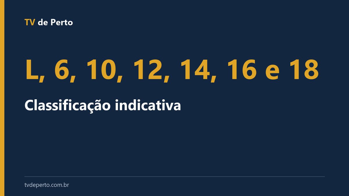 Capa tipográfica com as faixas da classificação indicativa: L, 6, 10, 12, 14, 16 e 18