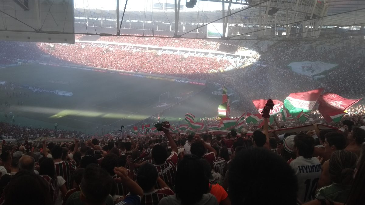 Torcida do Fluminense no Setor Sul do Maracanã, na final do Campeonato Carioca de 2017 (foto de arquivo)