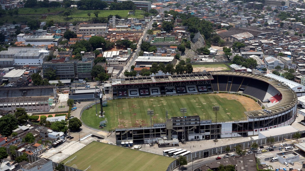 Vista aérea do estádio de São Januário, do Vasco, no Rio de Janeiro